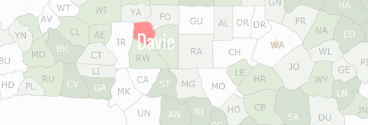 Davie County Map